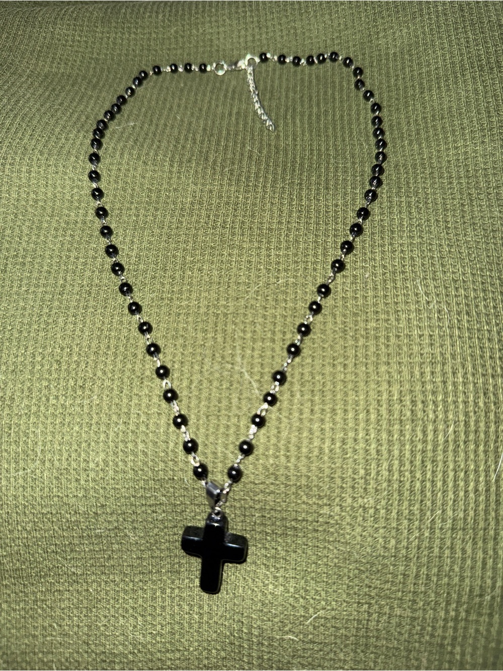 Black Beaded Cross Necklace - Unbranded Women's Jewelry